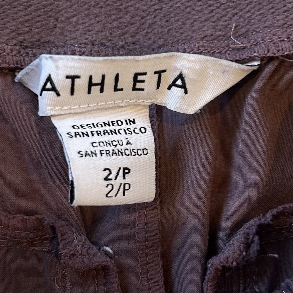 ATHLETA Brooklyn Heights High Rise Pants Sz 2 Pleated Wide Leg Pull On Elastic - Picture 8 of 9